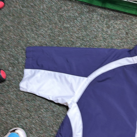 FootJoy Mens Jacket Blue Colorblock 1/2 Zip Anorak Nylon Windbreaker - Picture 4 of 14